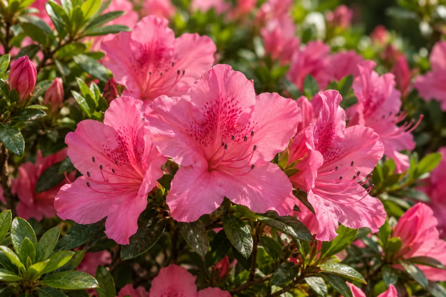 Illustrative pink azalea flowers