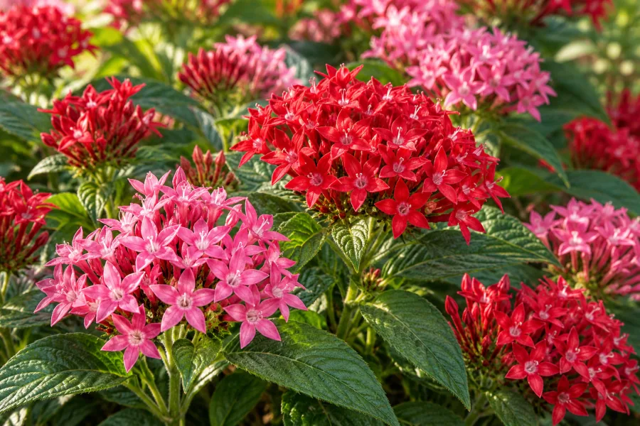 Illustrative colorful flowering bedding plants